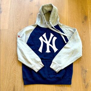 Stitches Navy and Gray Hoodie Yankees Sz M
